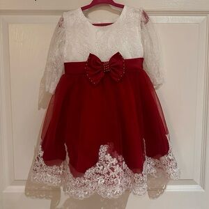 Toddler girls red Christmas dress
